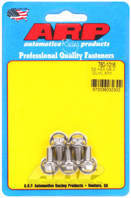 ARP 760-1016 Metric Thread Bolt Kit M6 x 1.00 x 12 hex SS bolts Photo-0