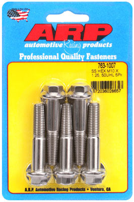 ARP 763-1007 Metric Thread Bolt Kit M10 x 1.25 x 50 hex SS bolts Photo-0