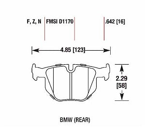 HAWK HB624F.642 Rear brake pads BMW 335i/X1 xDrive35i 2010-2015 Photo-1