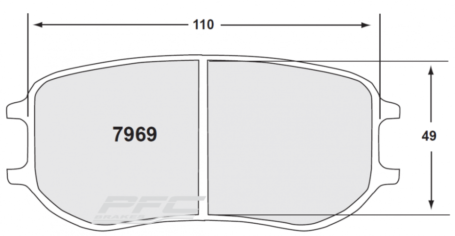 PFC 7969.11.20.44 Rear Brake Pads for PORSCHE Cayman GT4 Clubsport GT4CS / 991 Cup ZR68 Caliper (11 Compound, 20 mm) Photo-0