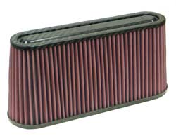 K&N RF-1050 UNIVERSAL Air Filter - CARBON Fiber TopOVAL FLG, 12" X 3-1/2"B, 11" X 2-1/2"T, 5-3/4"H Photo-0