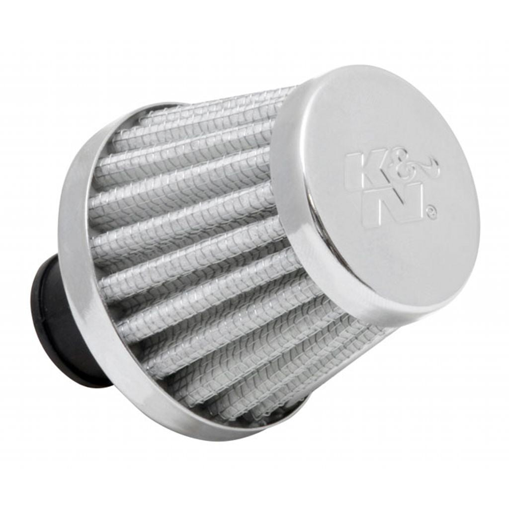 K&N 62-1600WT Vent Air Filter/Breather3/8"-1/2"ID FLG X 2"OD B X 1-3/4"H X 1.5"TP CR Photo-0