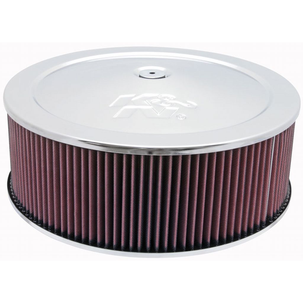 K&N 60-1300 Round Air Filter Assembly 5-1/8",14" X 4-3/4"H,1-1/4 DRP BSE Photo-0