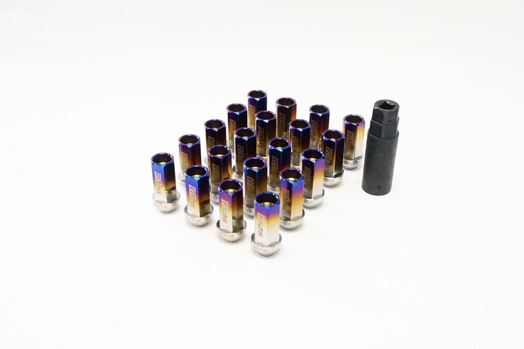 MUTEKI 3T886BT Titanium nut kit 12X1.50 45mm BURNED TITANIUM (Open End) Photo-0