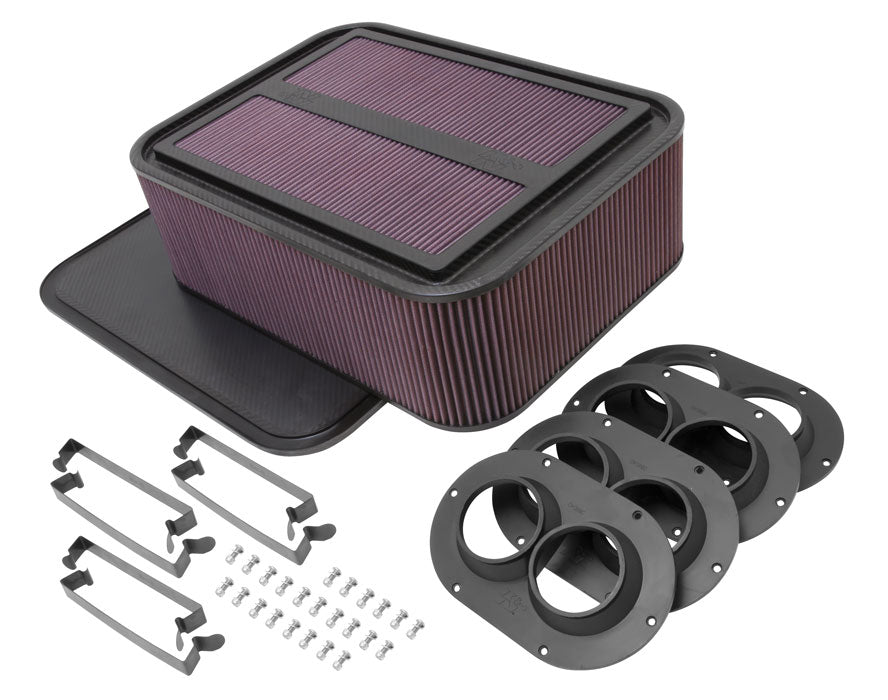 K&N 100-8558 Custom Racing Assembly GEN 2; CARBON FIBER AIR BOX LARGE W/2.50" AIR HORN Photo-0
