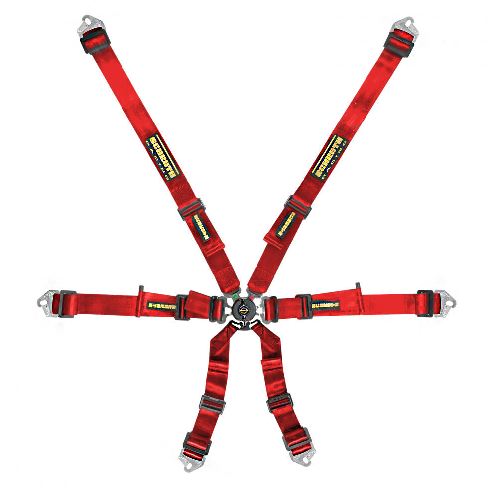 SCHROTH 94530A-2 Seat Belt Flexi 6-point 2“ (50 mm) 2x2 Red FIA 8853-2016 Photo-0