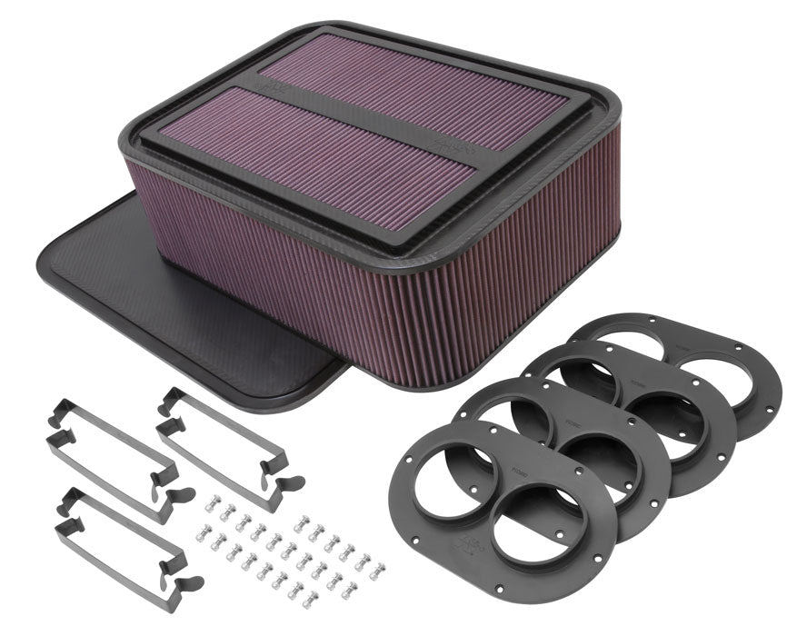 K&N 100-8559 Custom Racing Assembly GEN 2; CARBON FIBER AIR BOX LARGE W/2.75" AIR HORN Photo-0