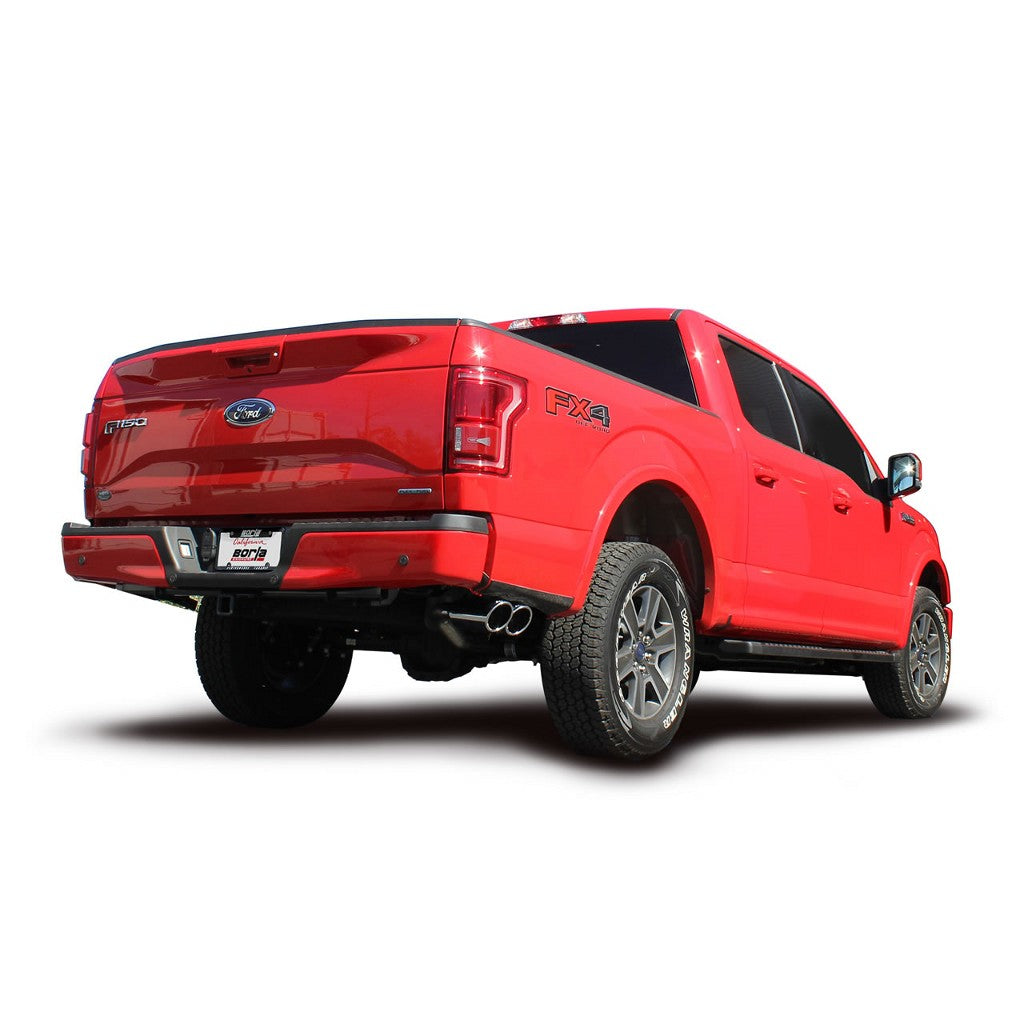 BORLA 140618 Cat Back Exhaust System, F-150 EcoBoost® 2.7 / 3.5L (turbo), V8-5.0L, Ext.Cab, St. Bed (78.8") Crew Cab Short Bed (67.0)(145" WB), Tip №18, 2015-16, sound S-Type Photo-1