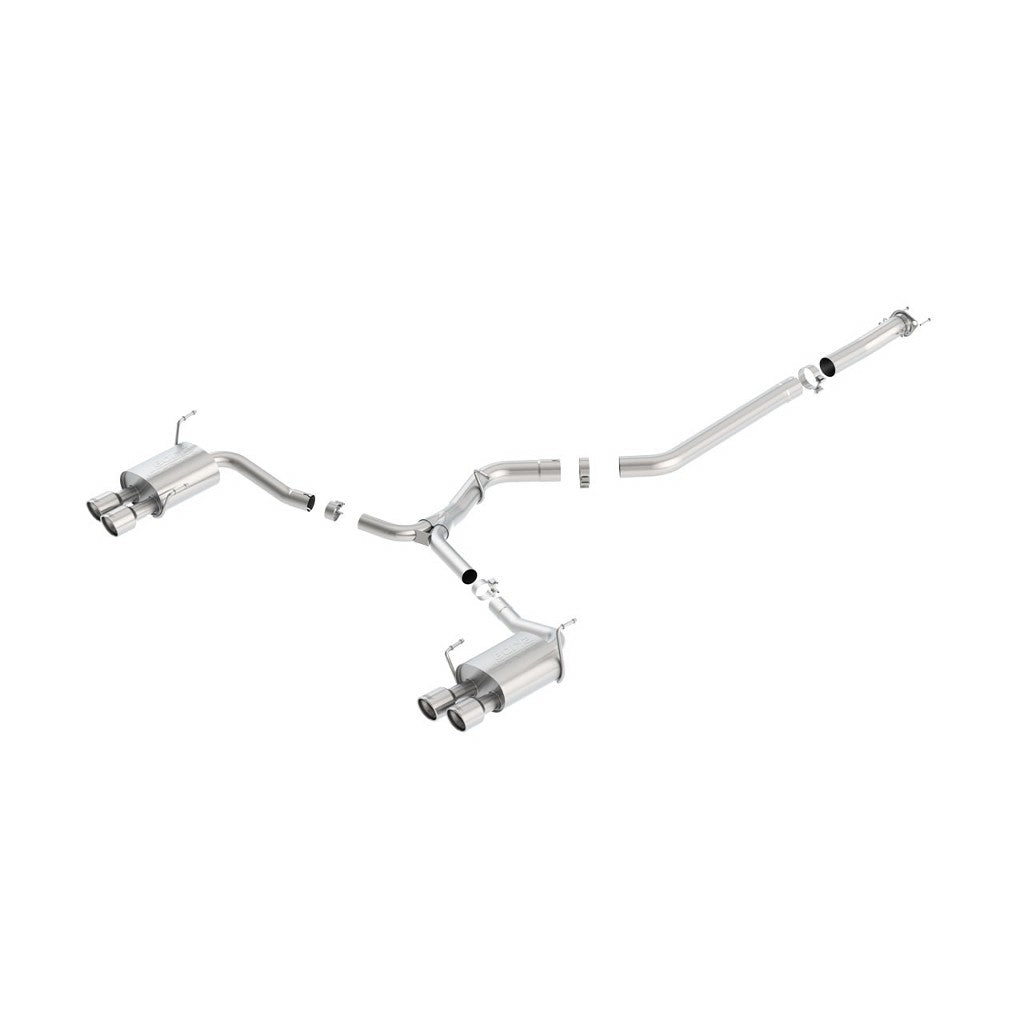 BORLA 140595 Cat Back Exhaust System, Impreza WRX / WRX STI Sedan 2.0L / 2.5L Turbo, 2015-16, sound S-Type Photo-0