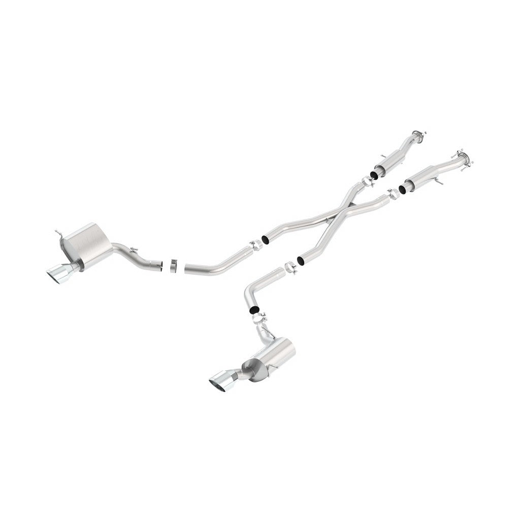 BORLA 140633 Cat Back Exhaust System, Grand Cherokee SRT-8 V8-6.4L, endpipes №03, 2011-16, sound ATAK Photo-0
