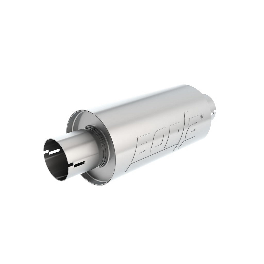 BORLA 400497 UNIVERSAL Performance Muffler,, silver "S-TYPE", In / Out 2.5", dim. 10"X5", Mounting clamp Photo-0