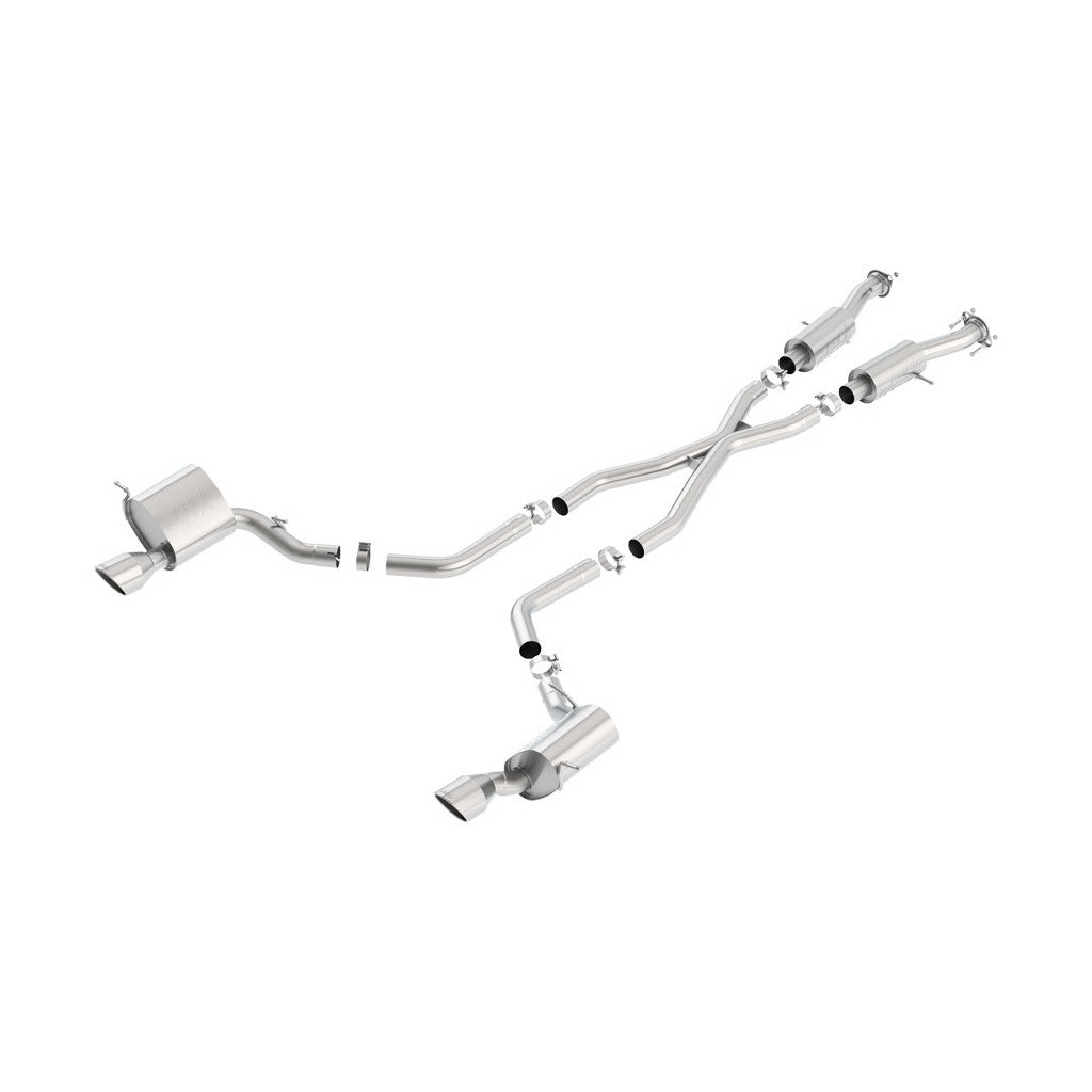 BORLA 140632 Cat Back Exhaust System, Grand Cherokee SRT-8 V8-6.4L, endpipes №03, 2011-16, sound S-Type Photo-0