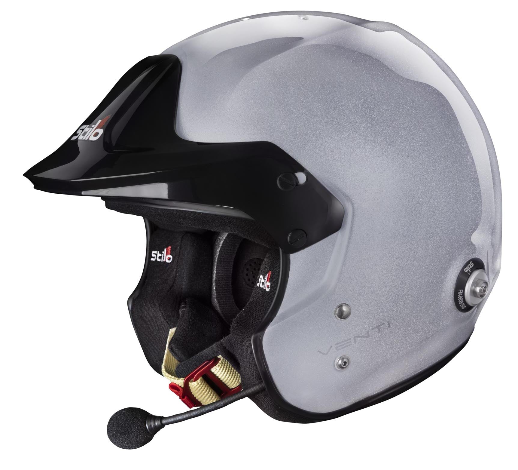 STILO AA0112DG2T55 Venti TROPHY RALLY Composite Racing helmet, HANS clips, FIA/SNELL 2020, silver, size 55 Photo-2