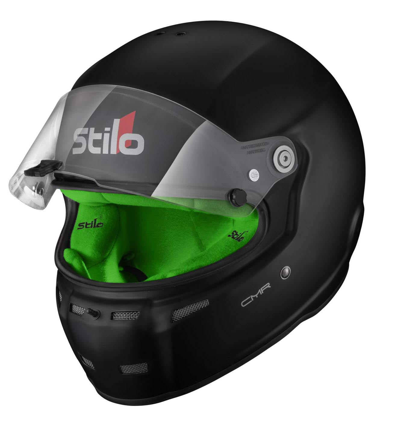 STILO AA0719AH2P54GRE Karting helmet ST5 CMR, Snell CMR2016, matt black/green inner, size 54 Photo-4