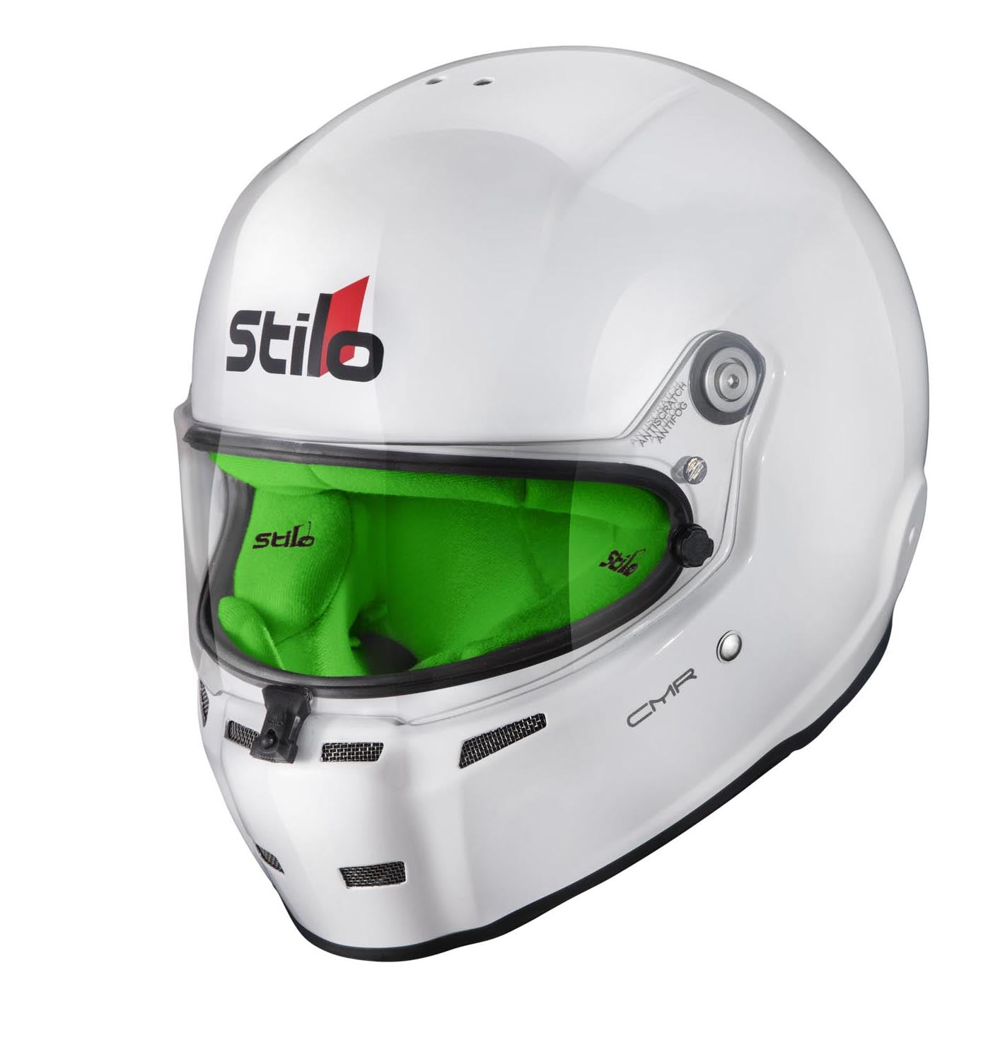 STILO AA0721AH2P54GRE Karting helmet ST5 CMR, Snell CMR2016, white/green inner, size 54 Photo-3