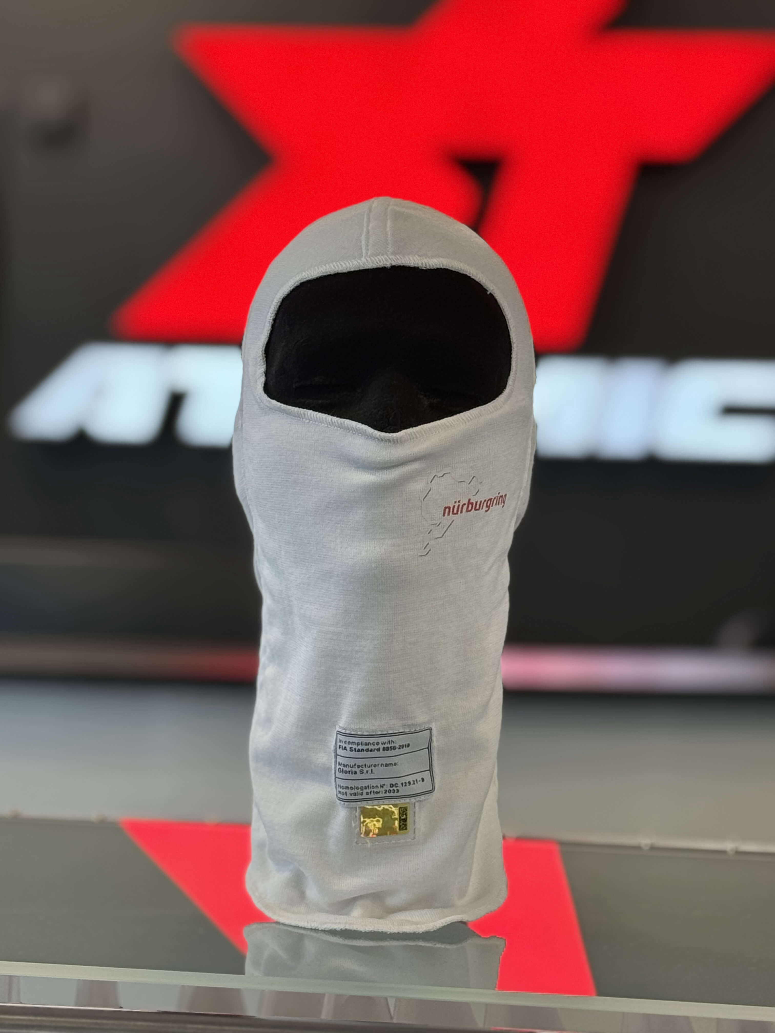 ARD AT018AZW-NBR Balaclava Atomic Nürburgring Edition FIA, White, One Size (Officially Licensed Nürburgring Product) Photo-0 