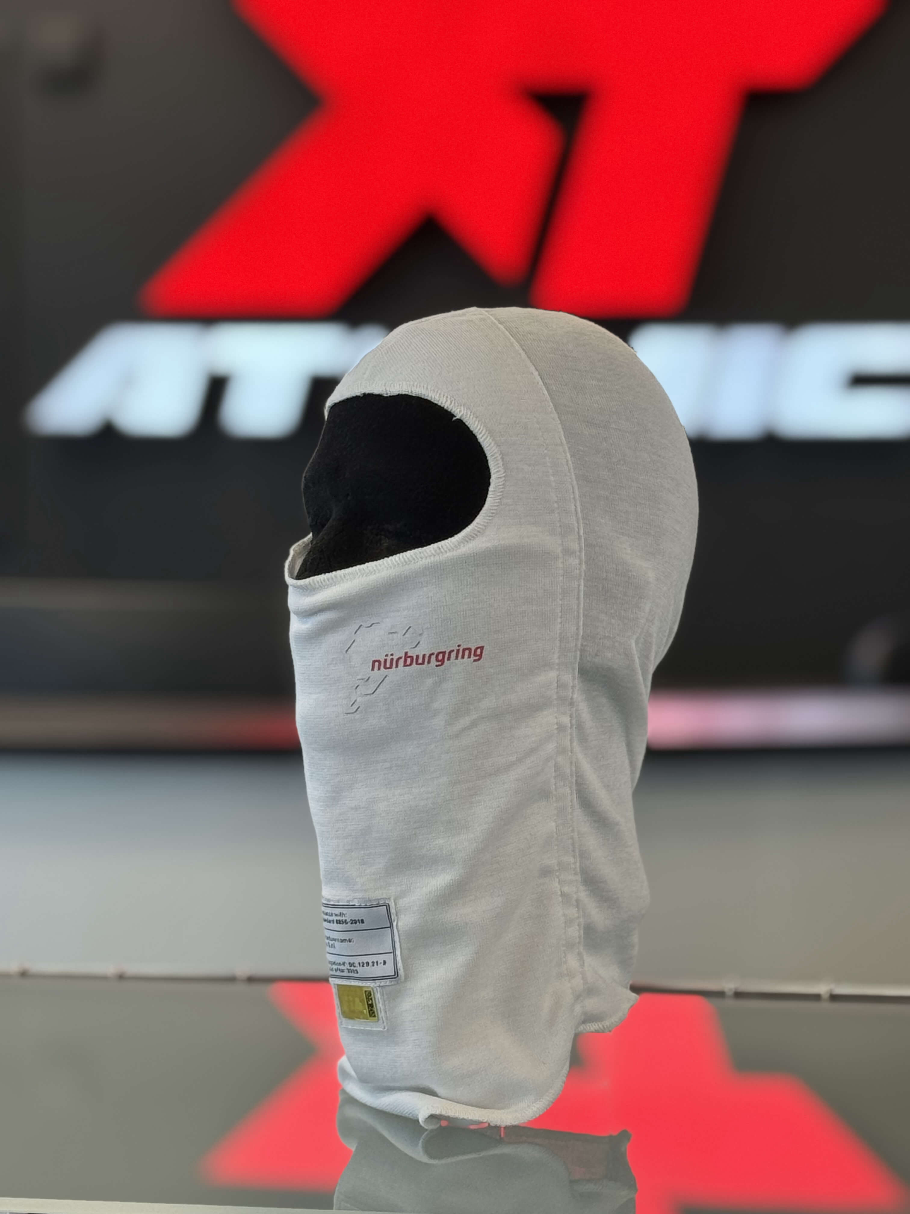ARD AT018AZW-NBR Balaclava Atomic Nürburgring Edition FIA, White, One Size (Officially Licensed Nürburgring Product) Photo-1 
