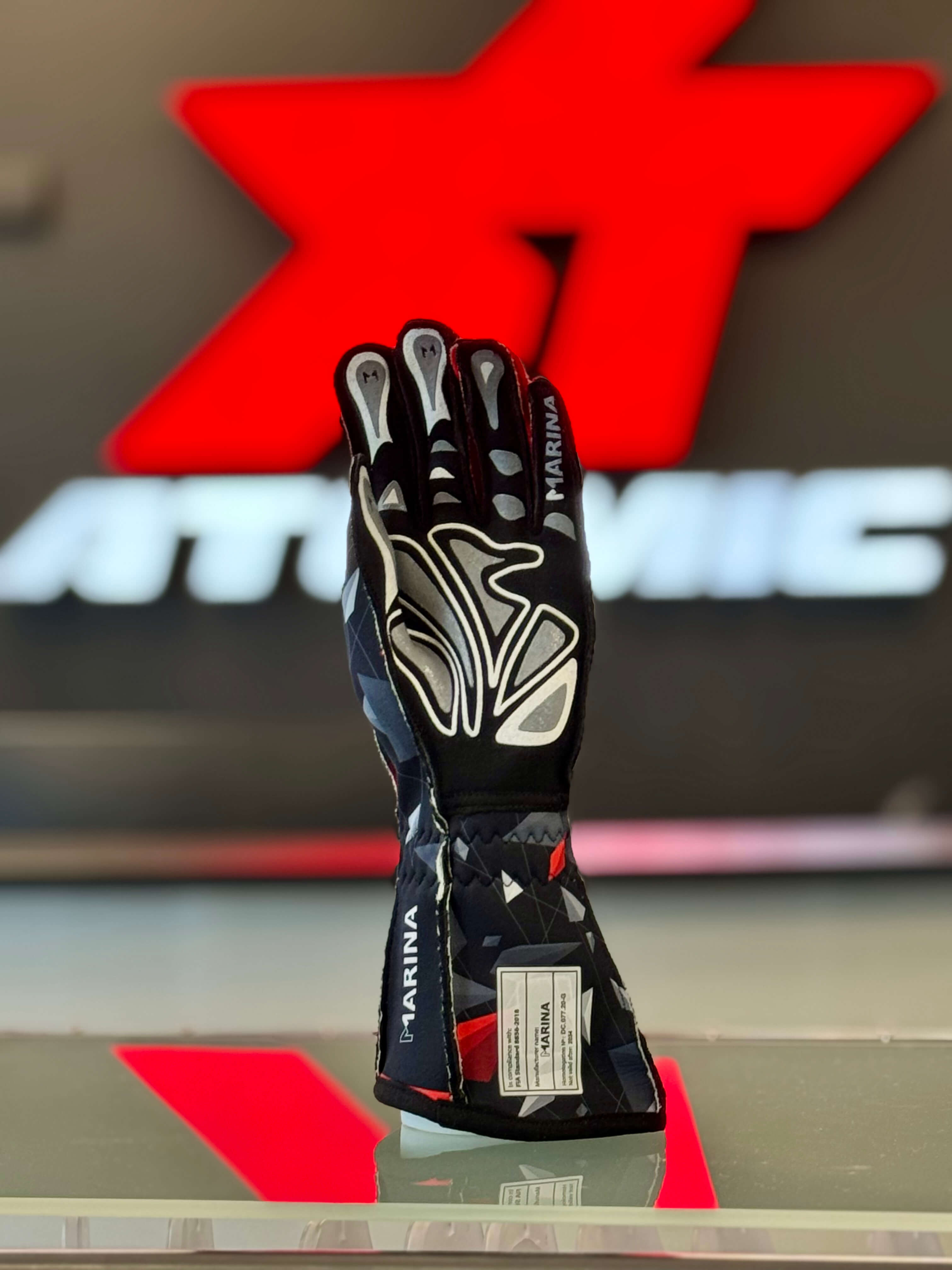 ATOMIC R82-500-S Racing Gloves Atomic Nürburgring Edition FIA 8856-2018 Black/Red Size S (Officially Licensed Nürburgring Product) Photo-1