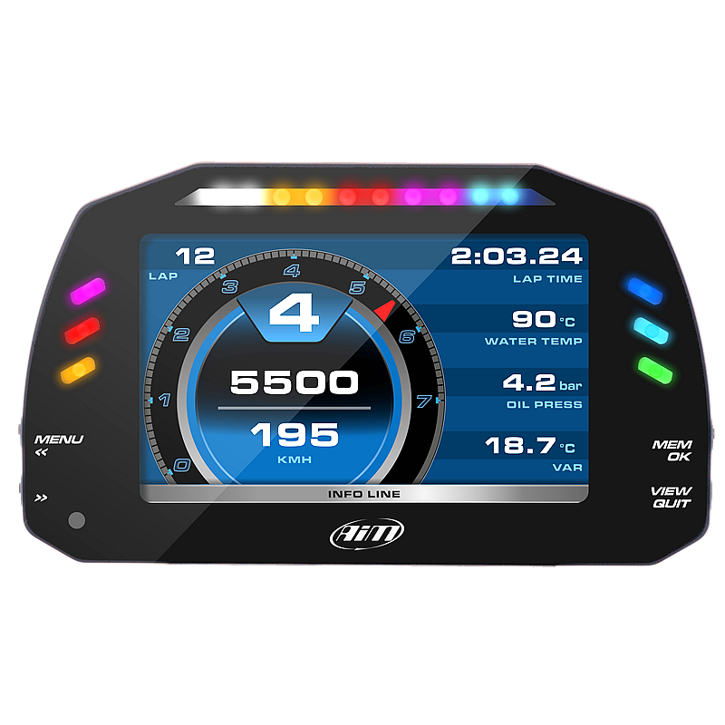 AIM XA8MXGST12I010 Dash MXG 1.2 Strada Street icons version with CAN harness (ECU) Photo-1