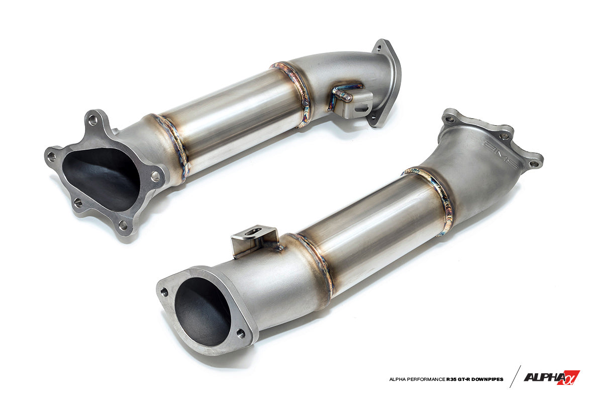 AMS ALP.07.05.0001-1 Cast Downpipes with NO CATS NISSAN R35 GT-R (set of two) Photo-0