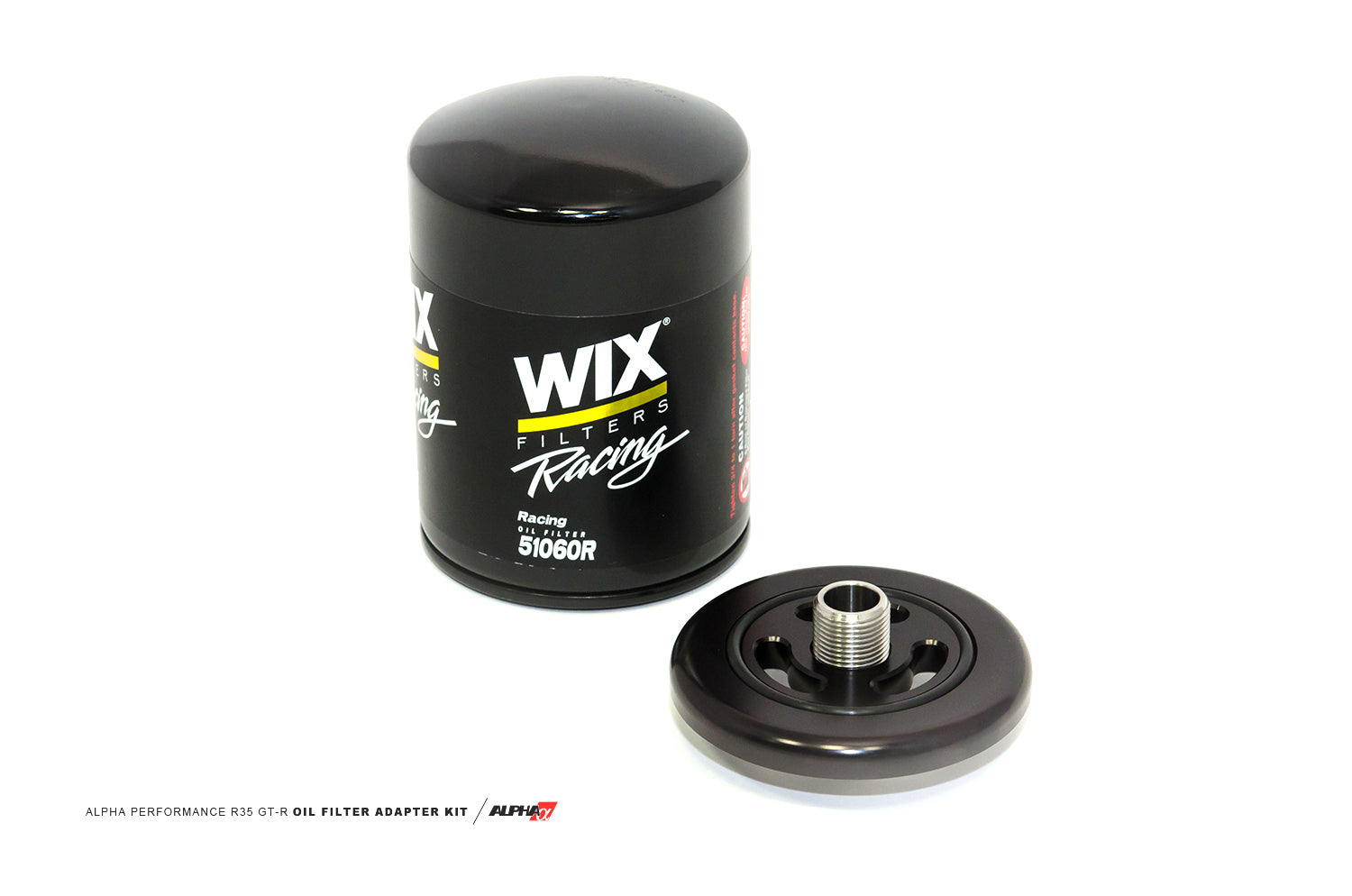 AMS ALP.07.04.0028-3 CNC Billet Oil Filter Adapter for NISSAN R35 GT-R (Street Filter for Race Cooling Kit) Photo-0