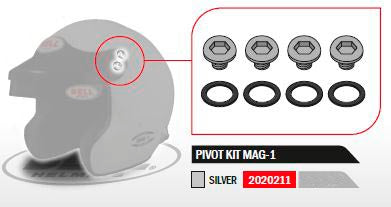 BELL 2020211 Pivot kit for MAG-1 helmet, silver Photo-0