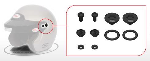 BELL 2020213 Pivot kit for MAG/MAG RALLY helmet, black Photo-0