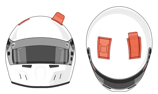 BELL 2070312 Cover plate & FORCED AIR low profile nozzle for HP6/GT6 helmet, clear Photo-2