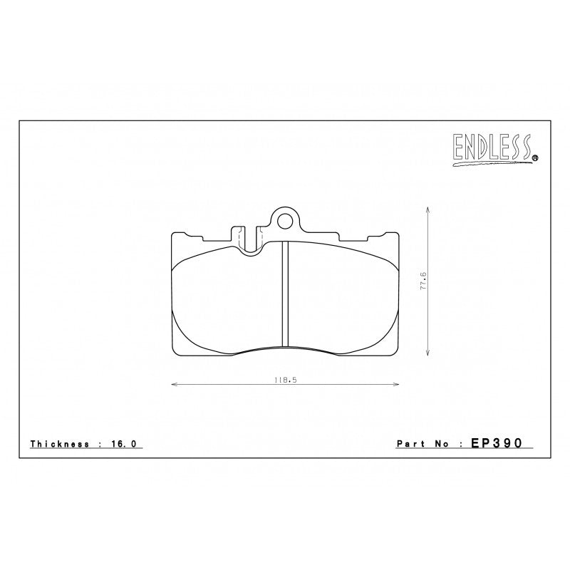 ENDLESS EP390SSY Front brake pads LEXUS LS430 F30, TOYOTA CELSIOR UCF30/31 Photo-0