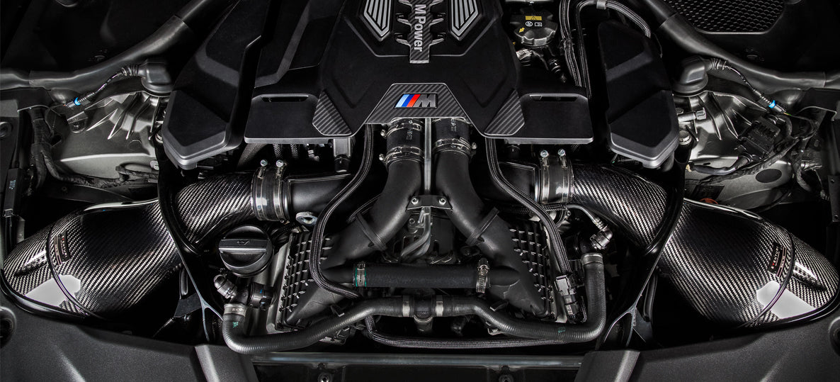 EVENTURI EVE-F9XM5M8-CF-INT V2 intake system for BMW F90 M5, F92 M8 with thermal shields (carbon) Photo-1 