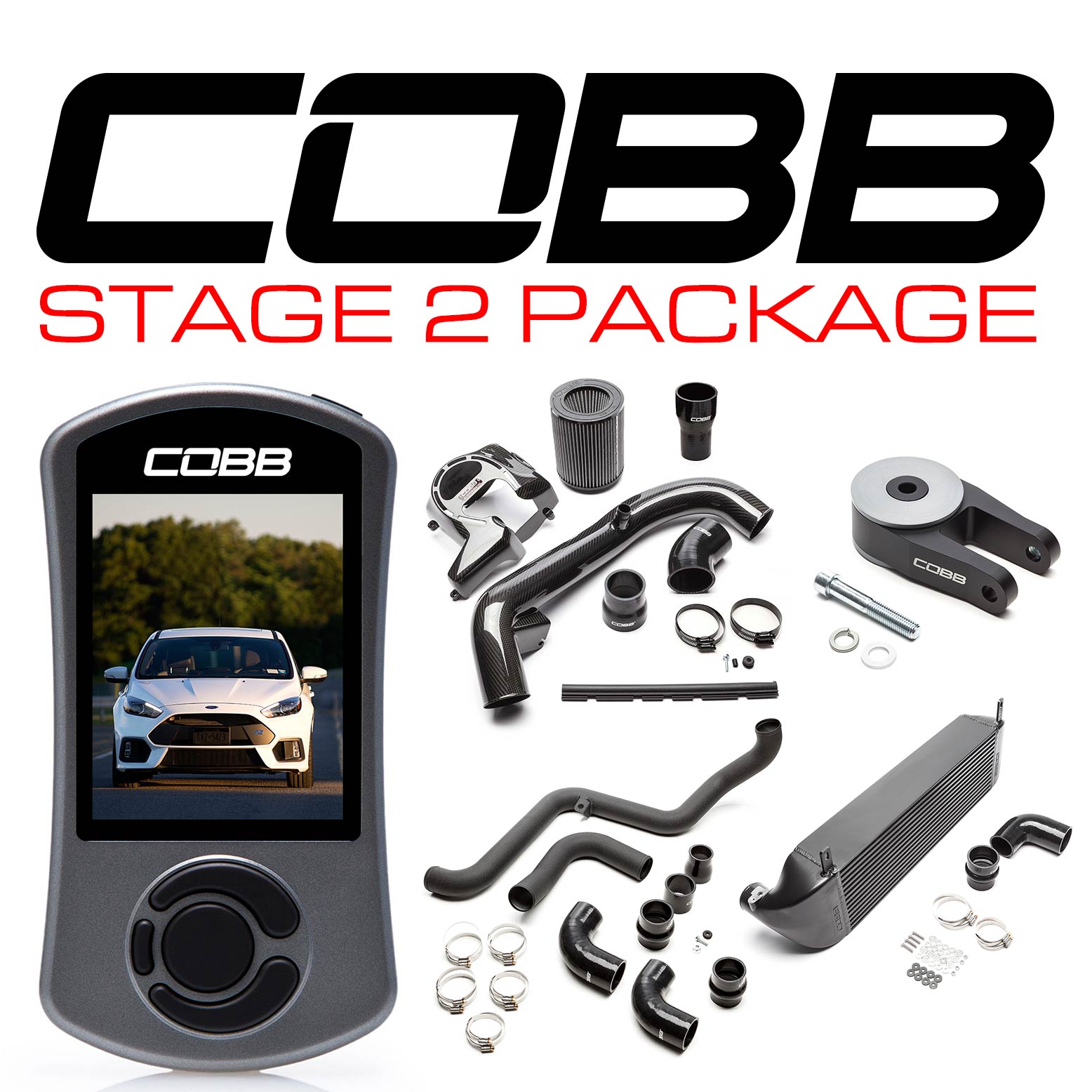 COBB FOR0040020BK FORD Stage 2 Power Package Black Focus RS 2016-2018 Photo-0