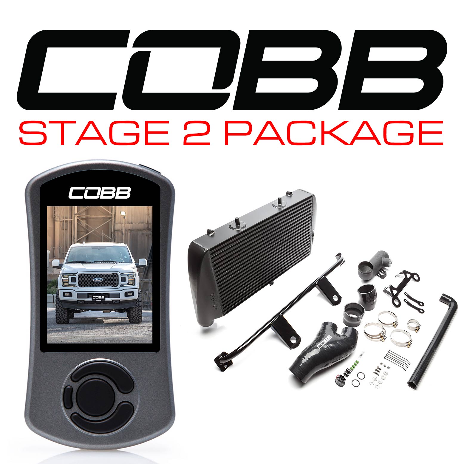 COBB FOR0080020BK-NI FORD Stage 2 Power Package Black (No Intake) F-150 2.7L 2018-2020 Photo-0