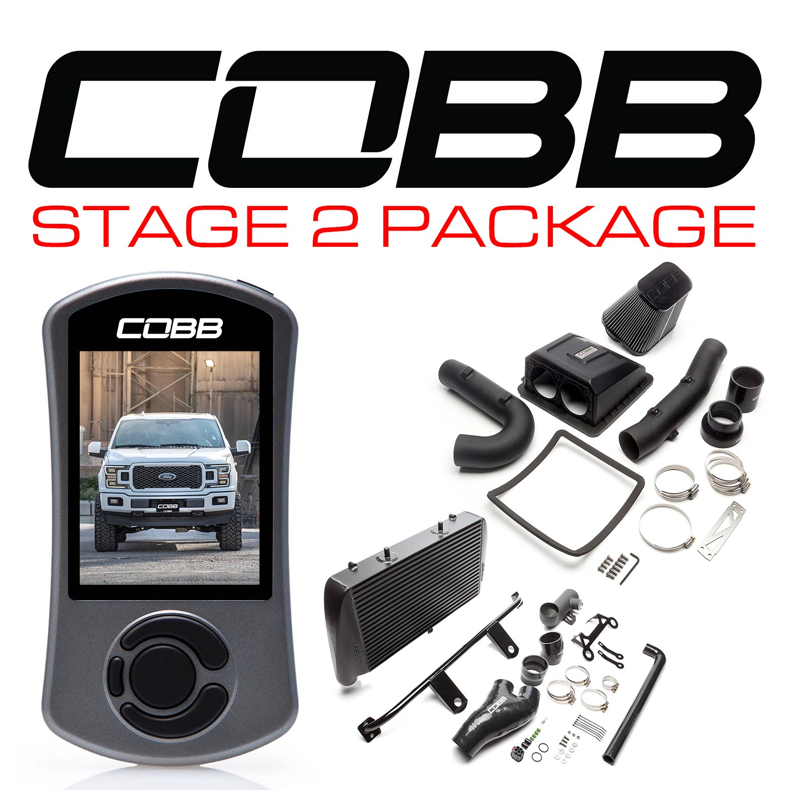 COBB FOR0050020BK FORD Stage 2 Power Package Black F-150 Raptor 2017-2018 Photo-0