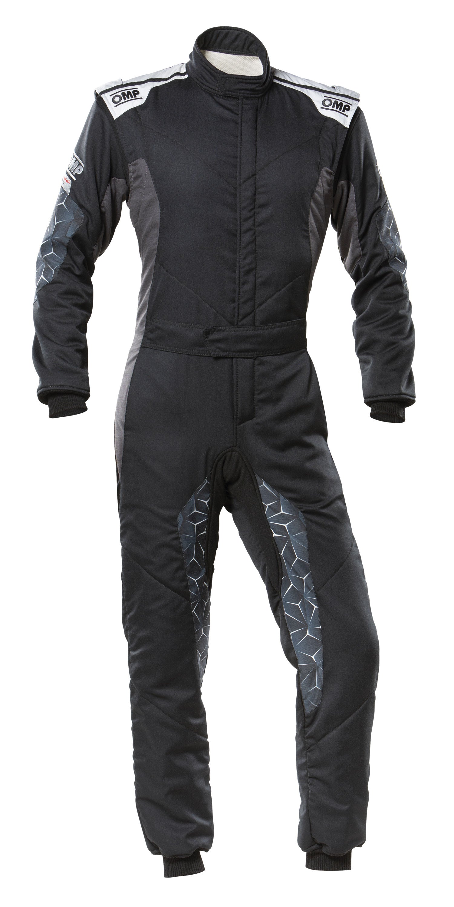 OMP IA0-1864-A01-171-46 (IA0186417146) TECNICA HYBRID Racing suit, FIA 8556-2018, black/silver, size 46 Photo-0