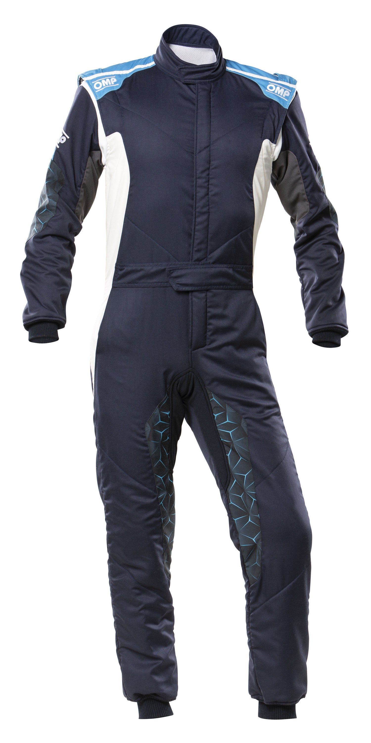 OMP IA0-1864-A01-244-44 (IA0186424444) TECNICA HYBRID Racing suit, FIA 8556-2018, navy blue/blue, size 44 Photo-0