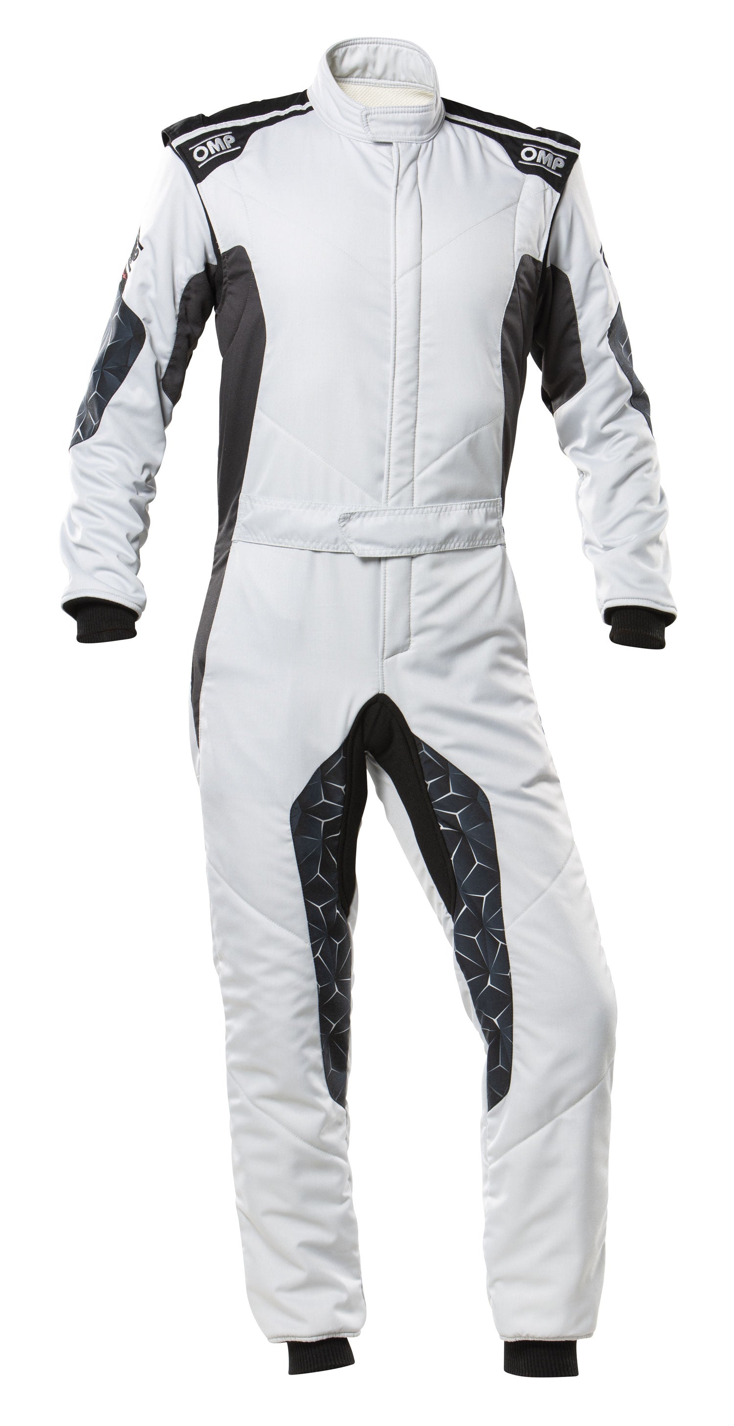 OMP IA0-1864-A01-089-52 (IA0186408952) TECNICA HYBRID Racing suit, FIA 8556-2018, silver/black, size 52 Photo-0