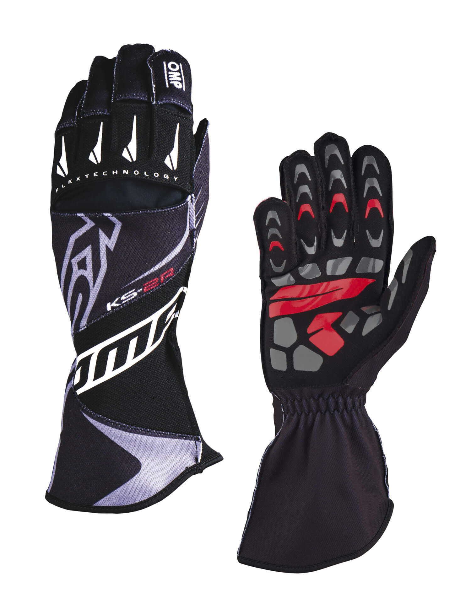 OMP KB0-2749-A01-071-004 Karting Gloves KS-2R MY2022 (for Kids), Black, Size 4 Photo-0