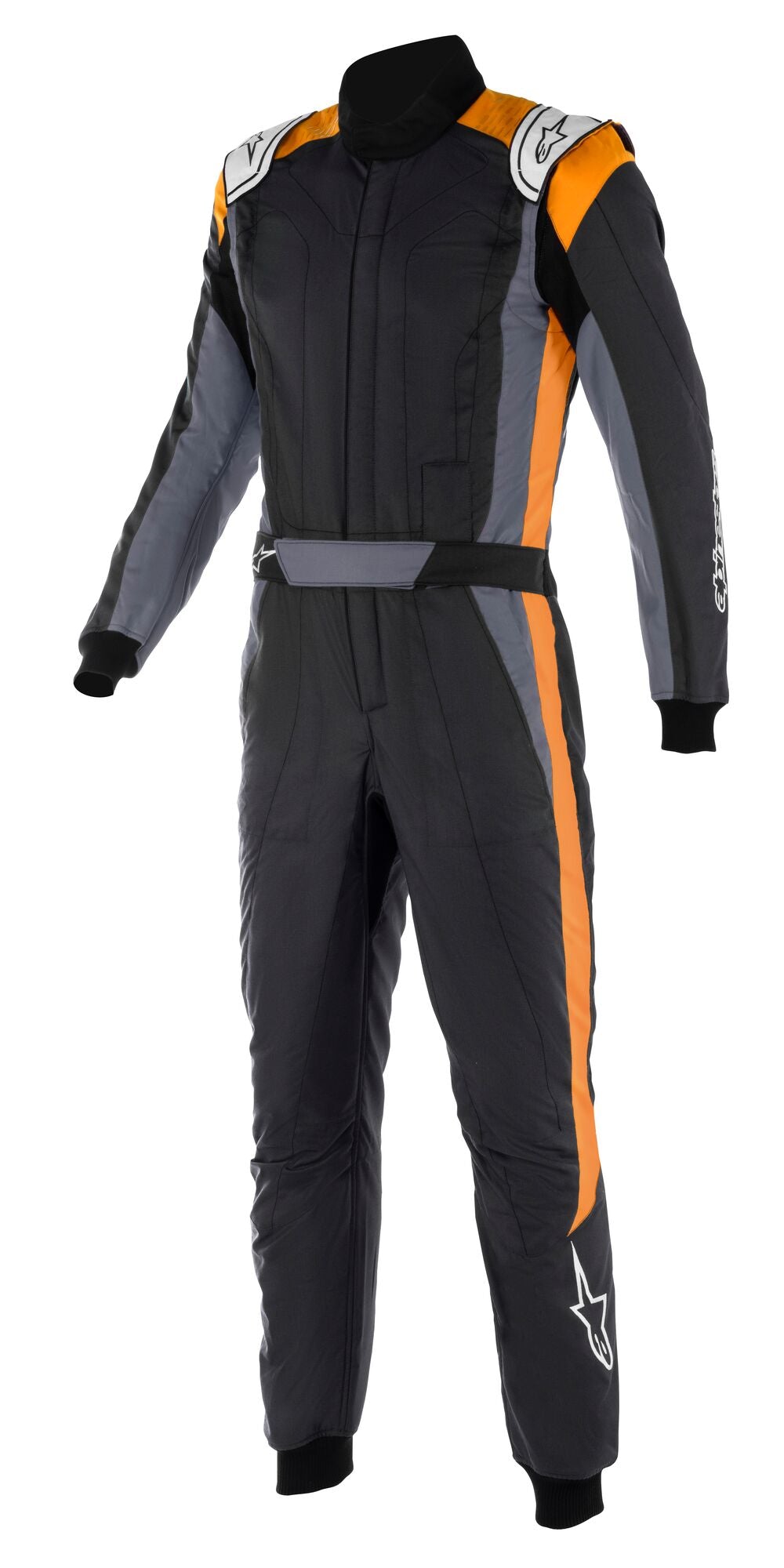 ALPINESTARS 3352022_1204_66 GP PRO COMP V2 Race suit, FIA 8856-2018, black/asphalt/orange fluo, Size 66 Photo-0