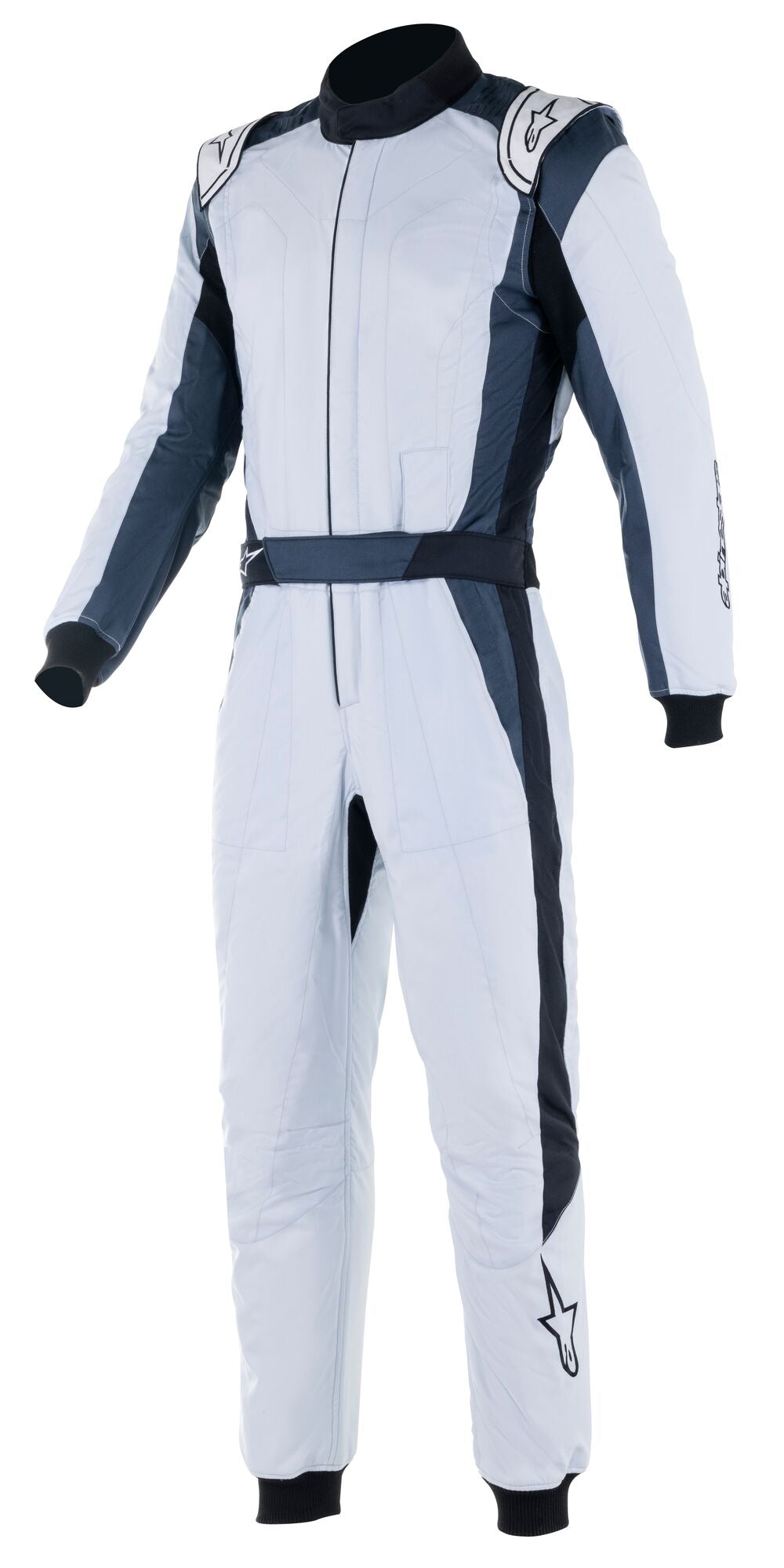 ALPINESTARS 3352022_1904_62 GP PRO COMP V2 Race suit, FIA 8856-2018, silver/blue/asphalt/black, Size 62 Photo-0