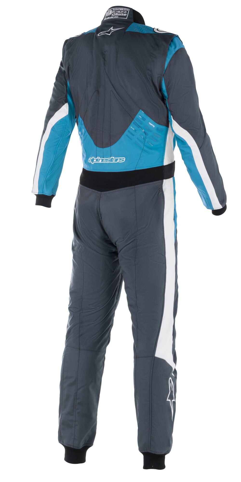 ALPINESTARS 3352022_9172_66 GP PRO COMP V2 Race suit, FIA 8856-2018, asphalt/cyan/white, Size 66 Photo-1