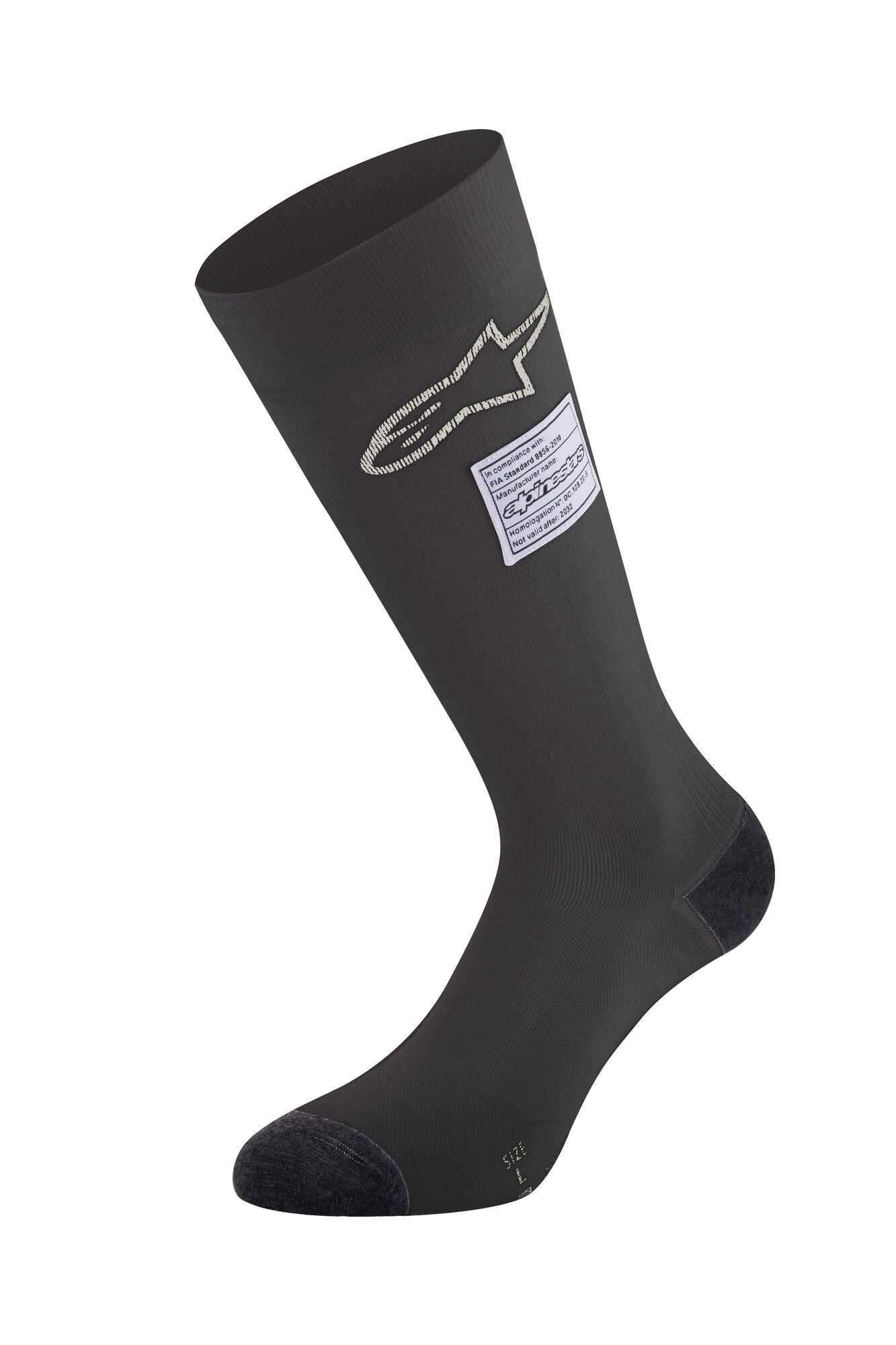 ALPINESTARS 4704323_10_XL ZX V4 Racing socks, FIA 8856-2018, black, Size XL Photo-0