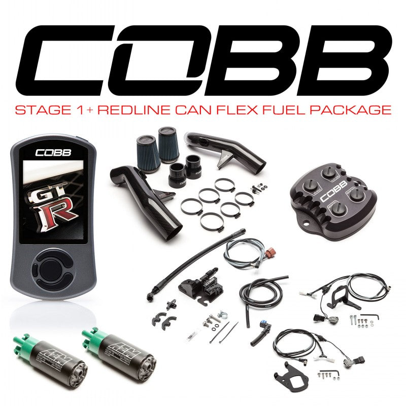 COBB NIS006011PCFFF Power Package Stage 1+ Redline Carbon Fiber CAN Flex Fuel w/TCM Flashing for NISSAN GT-R (R35) 2009-2014 Photo-0