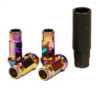 MUTEKI 32906N Lug nuts kit SR48 12x1.50 Chrome Neon (Open End) Photo-1