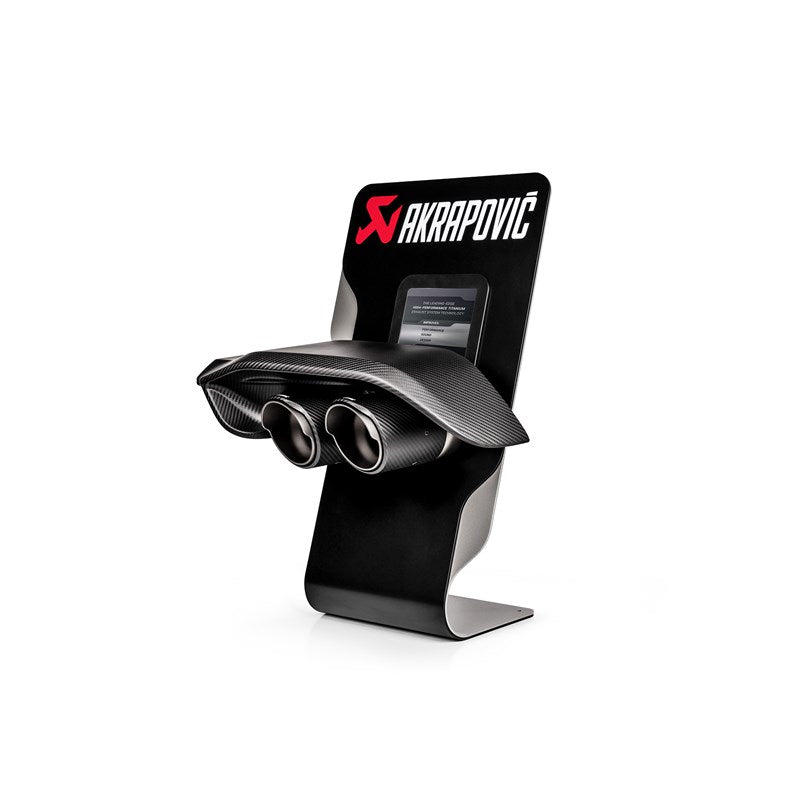 AKRAPOVIC P-CM-CDC/1 Counter Display with sample tail pipe set and carbon diffuser (high gloss) - new POS Car Default- W/O Approval Photo-0