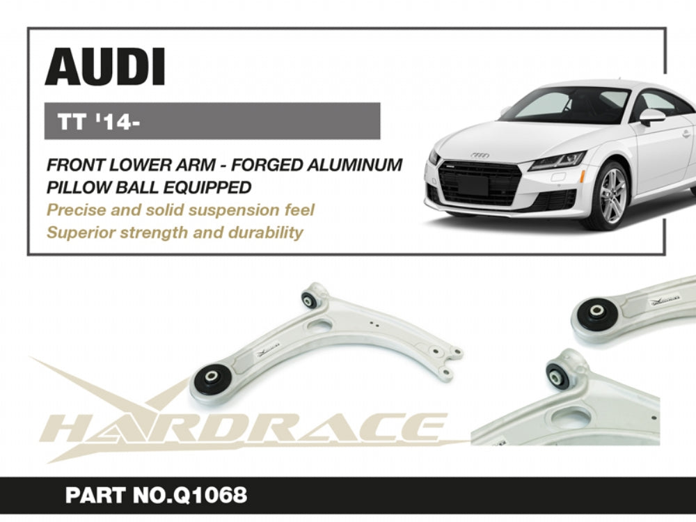 HARDRACE Q1068 Front Lower Arm - FORGED ALUMINUM (Pillow Ball) - 2PCS / SET for AUDI TT '14- Photo-3