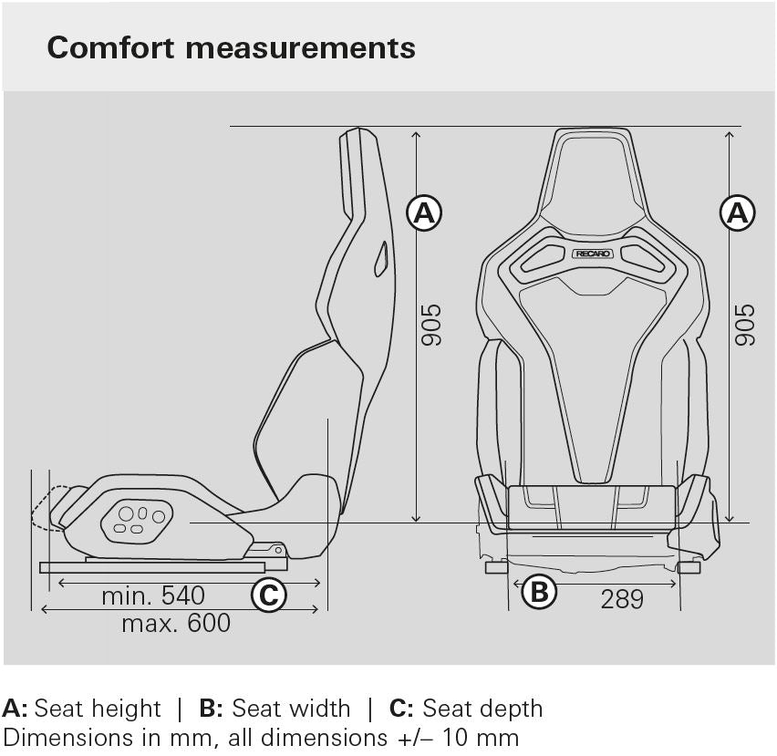 RECARO 653.100.1B57 Sport C Seat, 5 doors, heat, driver, leather black/Dinamica black Photo-2