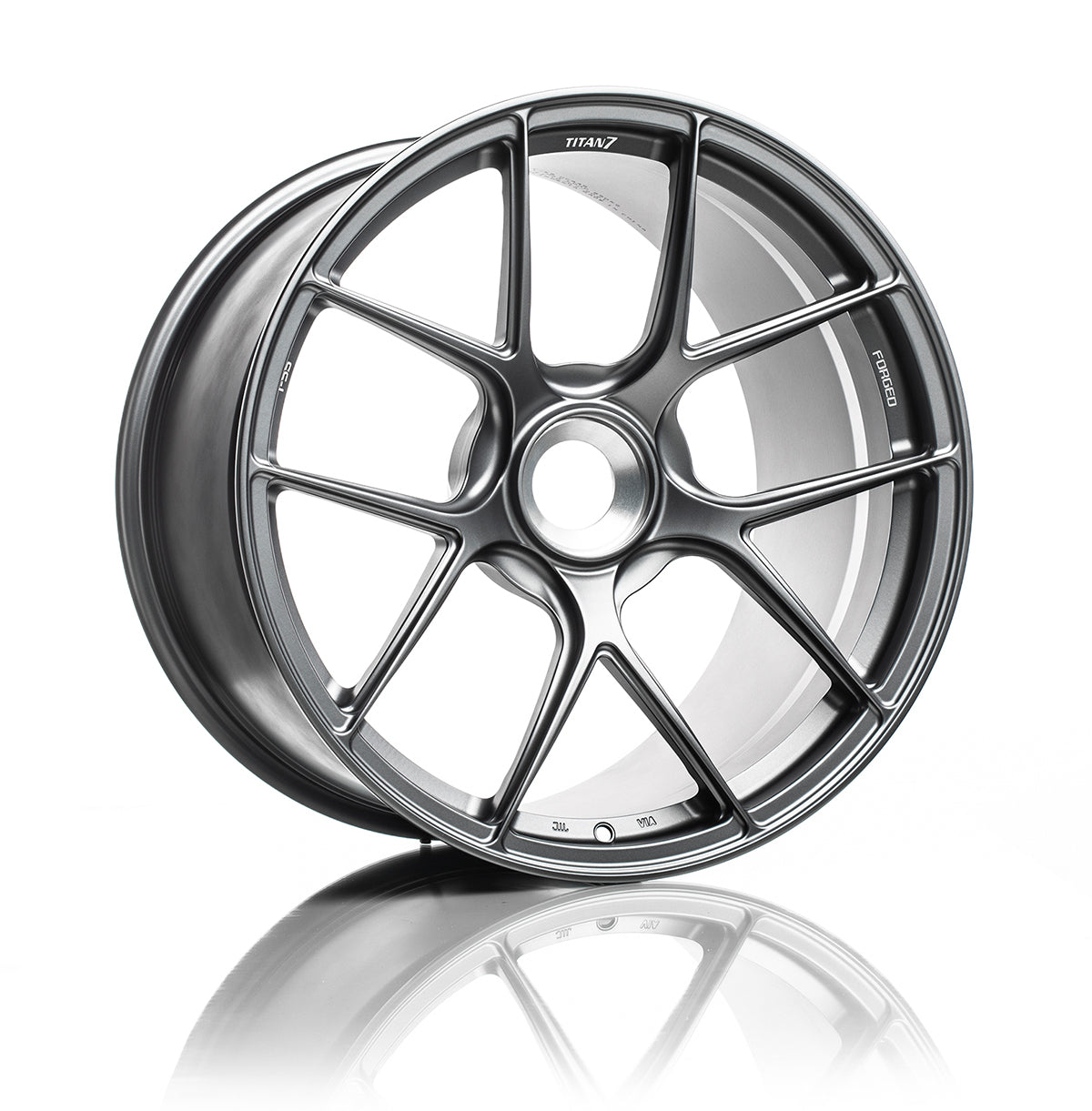 TITAN7 TS502012045CLST - PORSCHE 911 GT3 991 Centerlock rear wheel - T-S5 Forged 20x12 ET45 Satin Titanium Photo-0