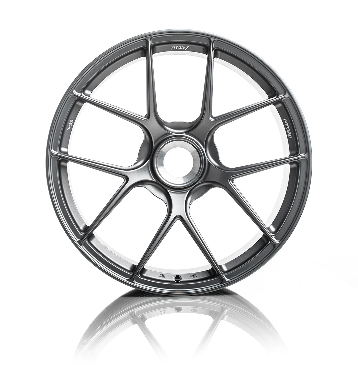 TITAN7 TS502012045CLST - PORSCHE 911 GT3 991 Centerlock rear wheel - T-S5 Forged 20x12 ET45 Satin Titanium Photo-1