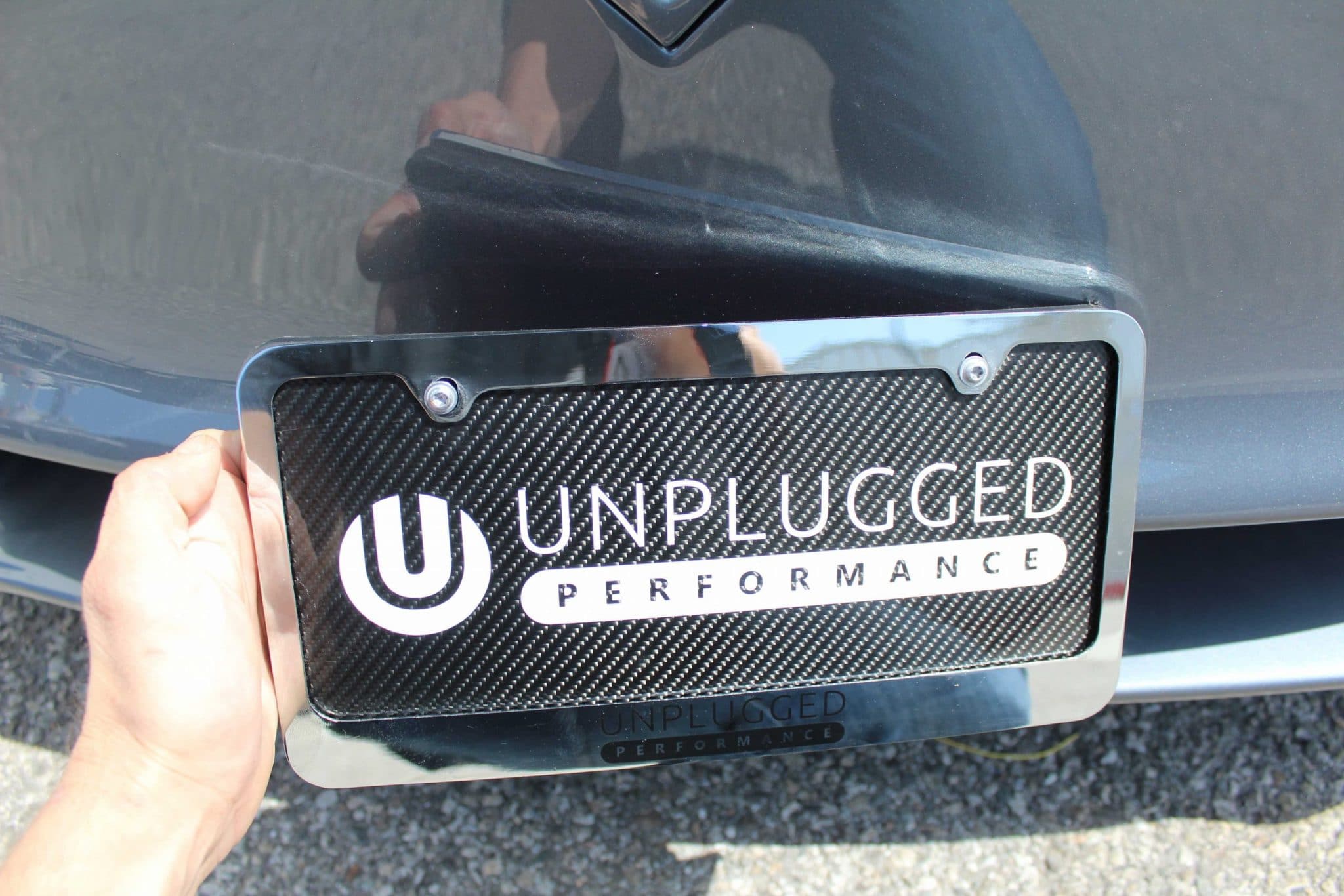 UNPLUGGED PERFORMANCE UP-M3-302-2.1 Ascension Front Fascia Option - Magnetic License Plate Holder for TESLA Model 3 Photo-0