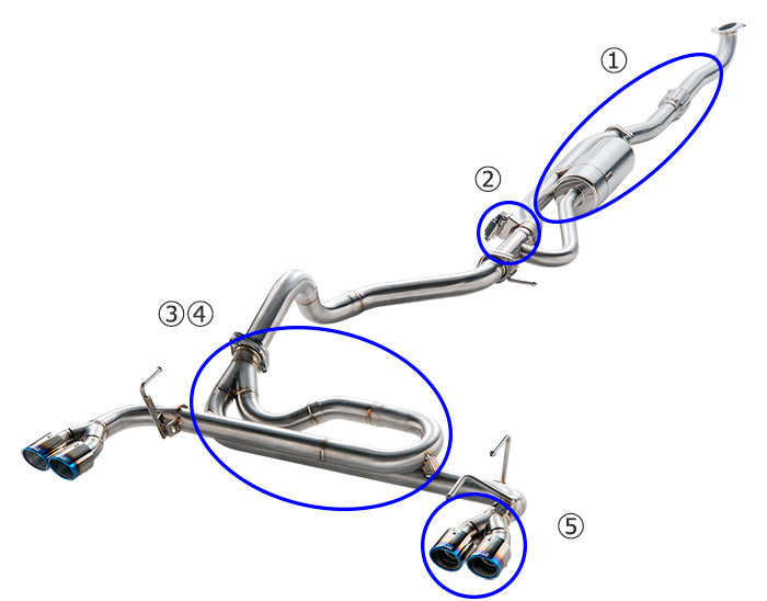 HKS VIITS-EX001 Exhaust system VIITS 31214T for 312A3 ABARTH 595 Photo-1